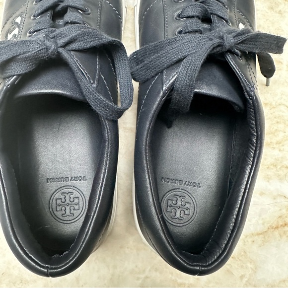 Tory Burch Amalia Navy Leather Sneaker Size 8M. - Picture 8 of 10